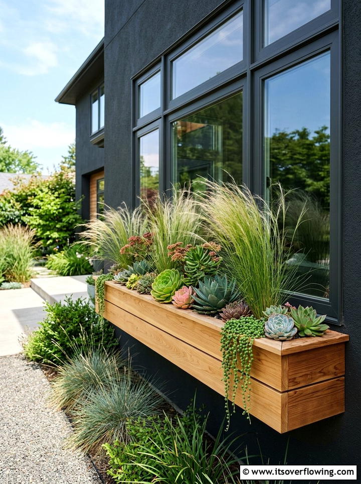 Modern Cedar Window Box - 25 garden ideas with window boxes