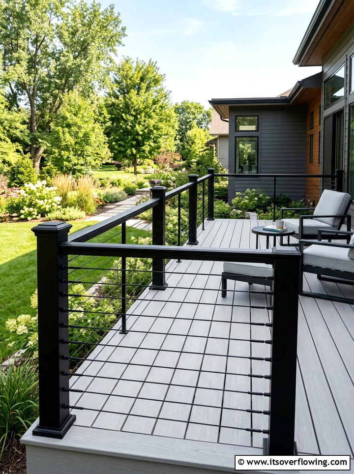 Modern Composite Deck Railing - 25 backyard ideas with composite deck