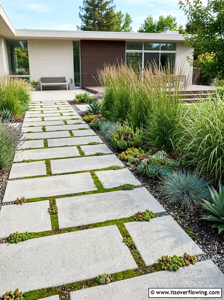 Modern Concrete Garden Pavers - 25 small garden ideas with narrow pathways