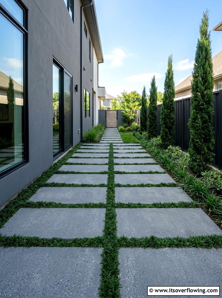 Modern Concrete Pavers - 25 garden design ideas for side yard strips