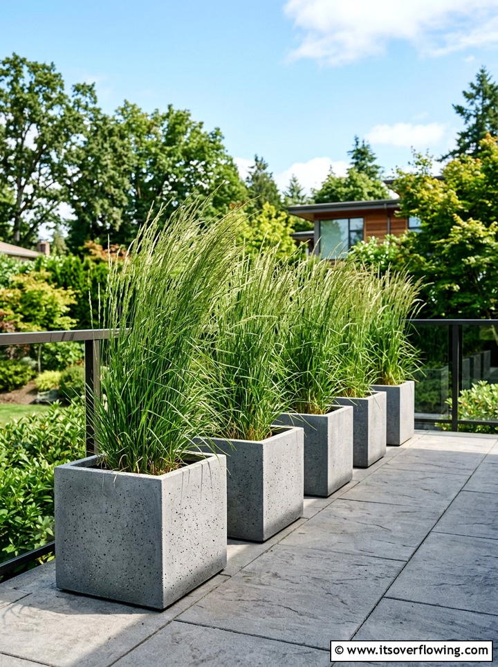 Modern Concrete Planter - 25 backyard decorating ideas with seasonal decor