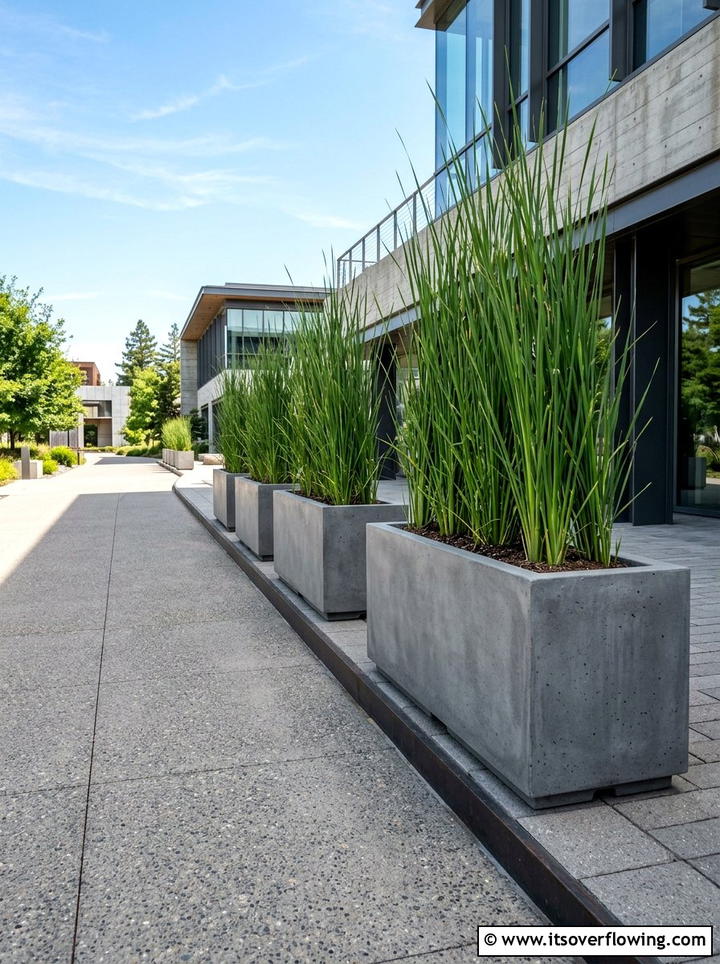 Modern Concrete Planters - 25 garden design ideas for entryways