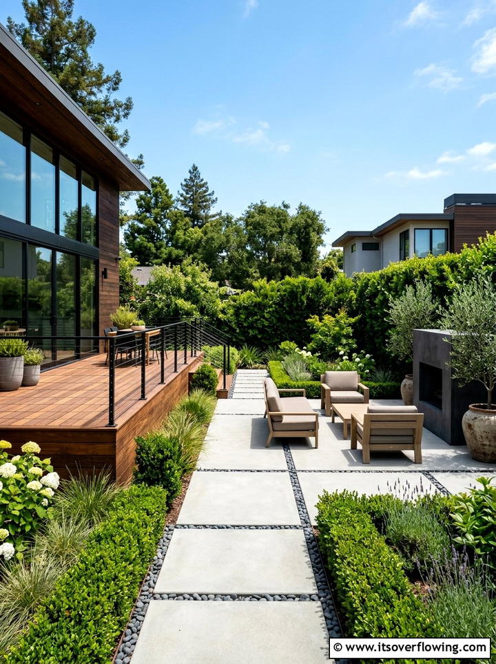 Modern Deck With Concrete Patio - 25 garden design ideas with deck and patio