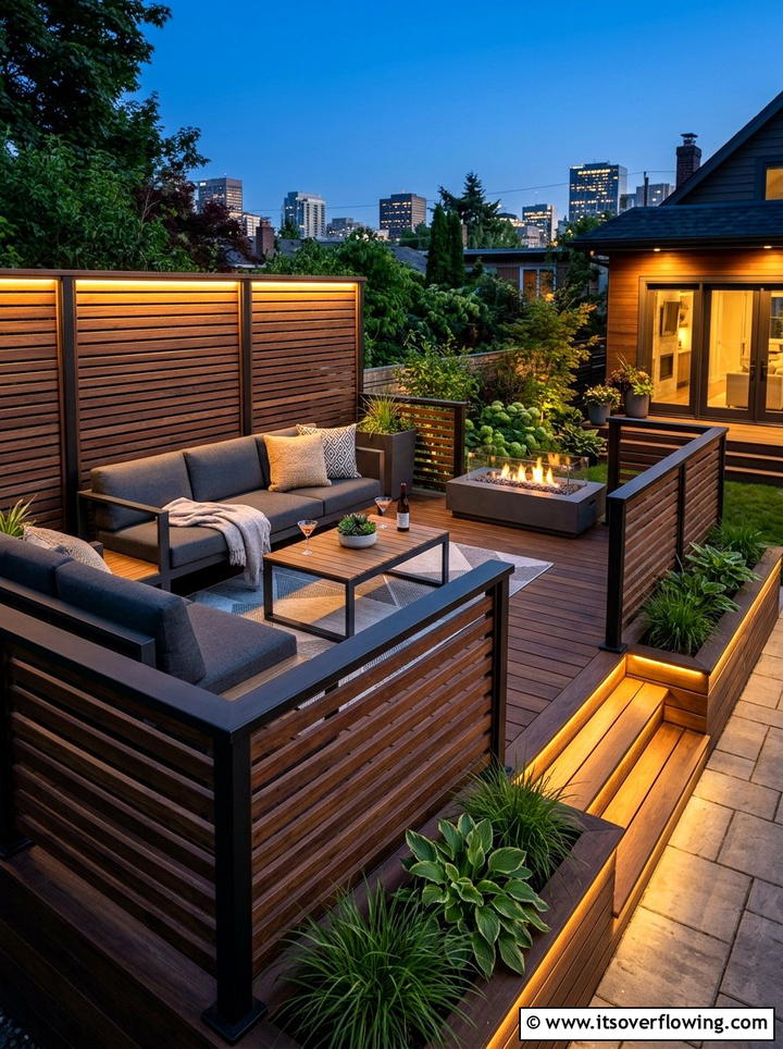 Modern Deck With Horizontal Slats - 25 backyard ideas with deck