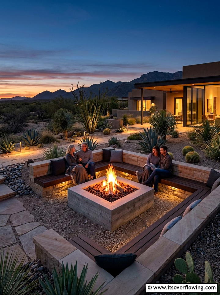 Modern Desert Fire Pit - 25 garden decor ideas for desert gardens