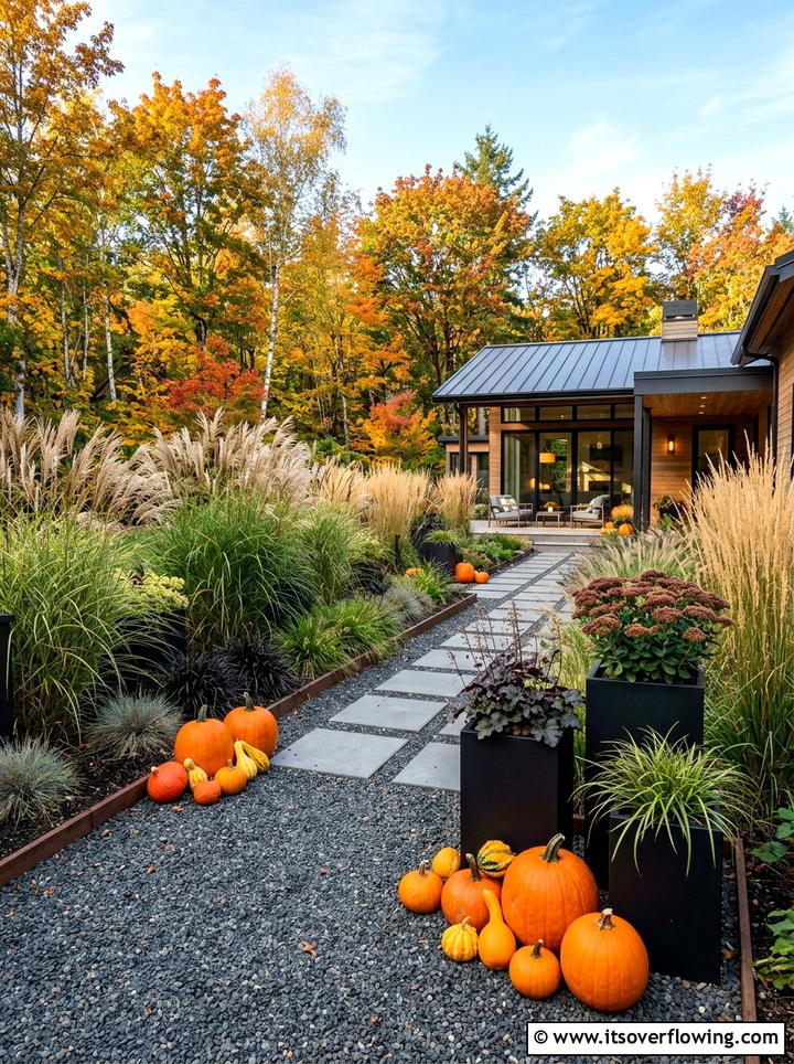 Modern Fall Garden - 25 garden decor ideas with fall decor