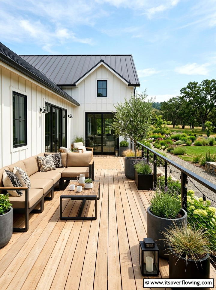 Modern Farmhouse Deck - 25 backyard ideas with farmhouse style