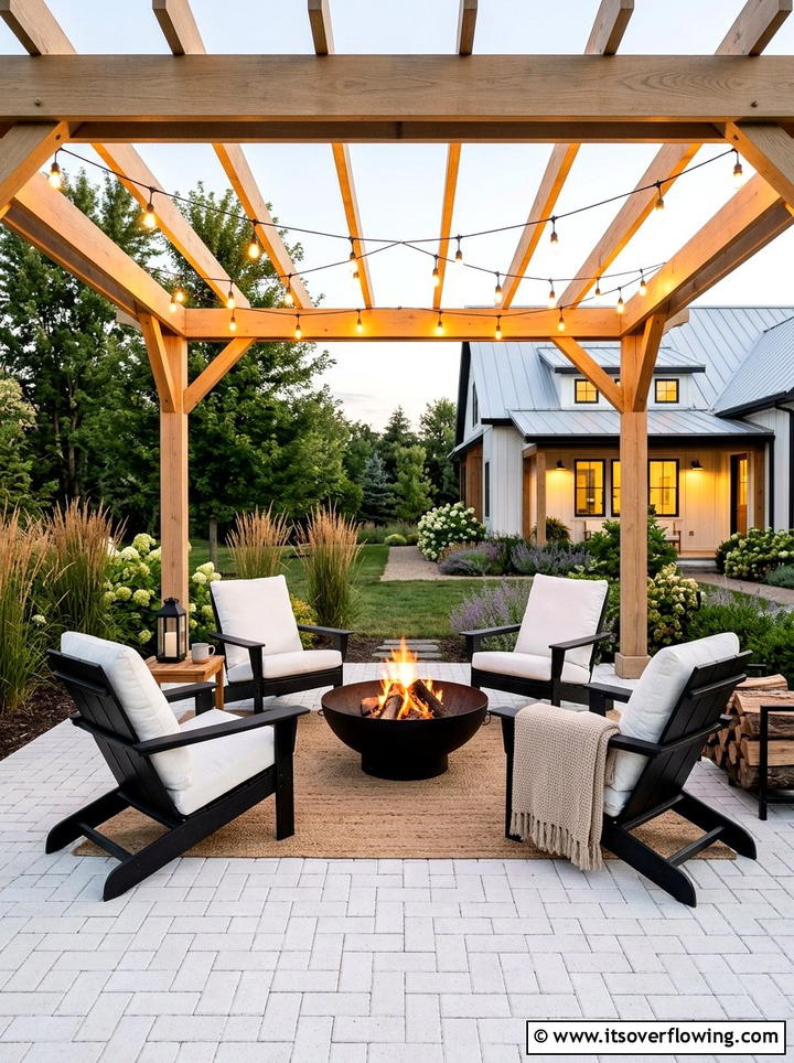 Modern Farmhouse Fire Pit - 25 backyard ideas with fire pit