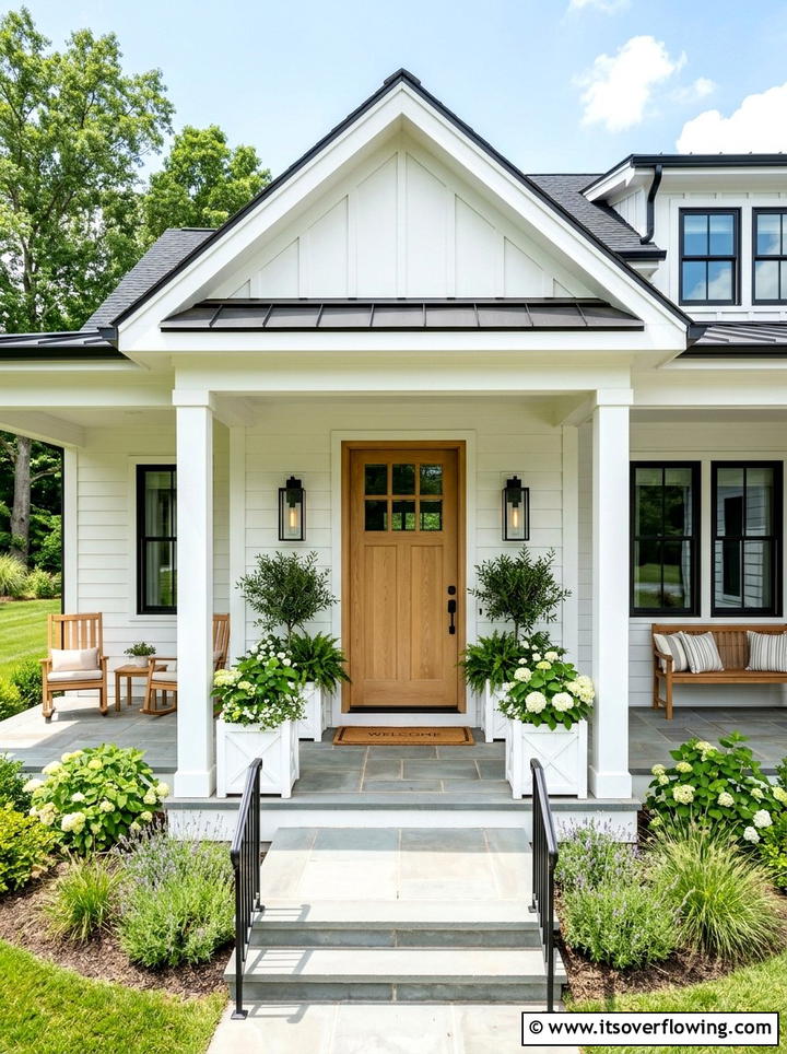 Modern Farmhouse Front Porch - 25 front porch decor ideas with neutral tones