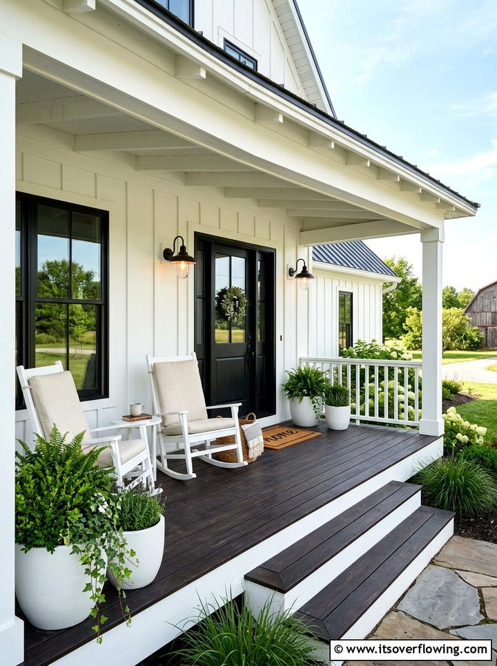 Modern Farmhouse Porch - 25 front porch ideas with neutral decor
