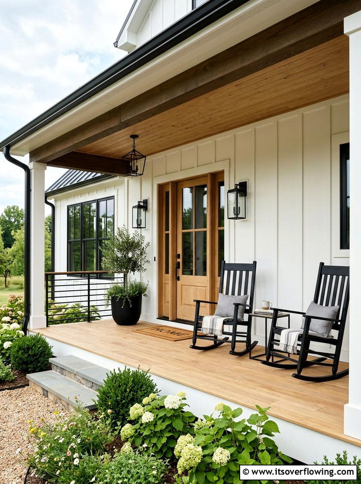 Modern Farmhouse Porch - 25 front porch ideas for rainy climates