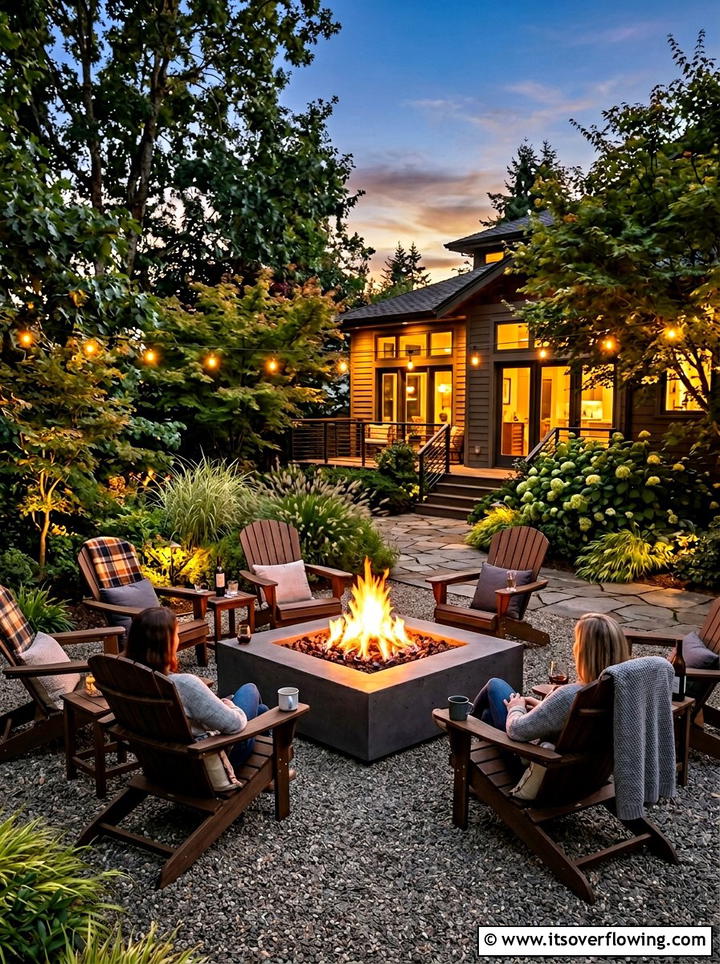 Modern Fire Pit - 25 backyard ideas with zen style