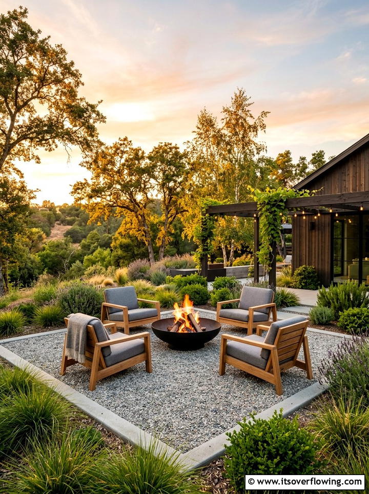 Modern Fire Pit - 25 garden decor ideas with minimalist accents