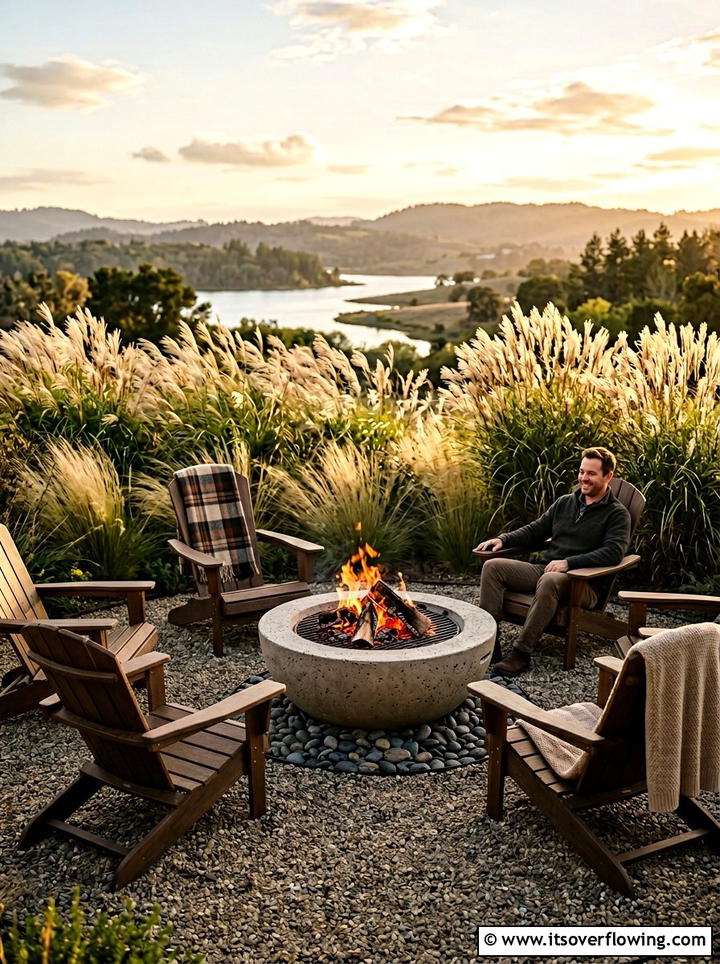 Modern Fire Pit - 25 garden ideas for peace and relaxation