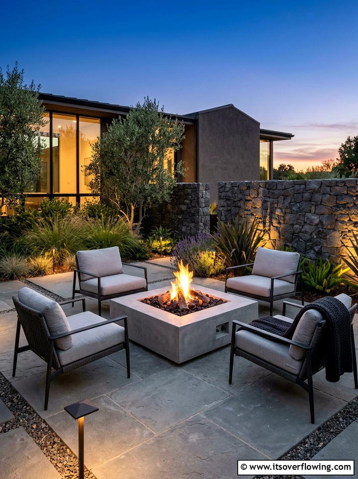 Modern Fire Pit Area - 25 garden ideas for courtyards