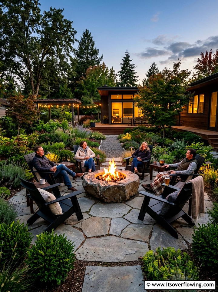 Modern Fire Pit Seating Area - 25 creative garden ideas with seating nooks