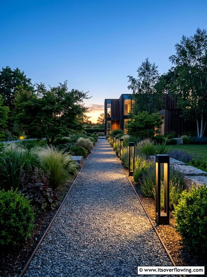 Modern Garden Path Lighting - 25 garden design ideas with straight lines