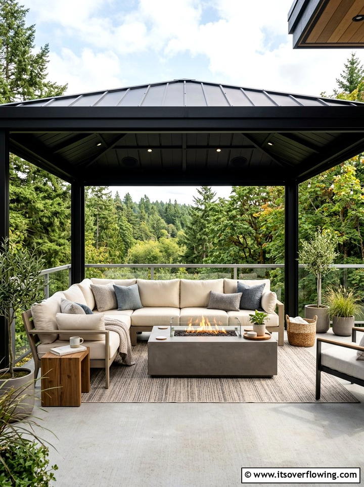 Modern Gazebo With Sectional Sofa - 25 backyard ideas with lounge area