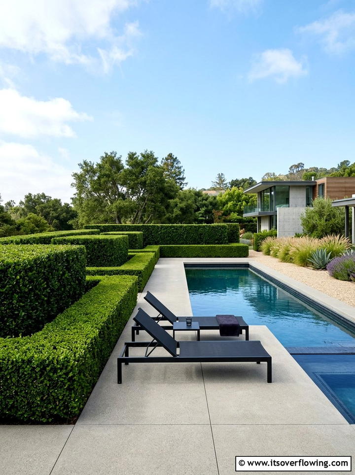 Modern Geometric Garden Hedge - 25 backyard ideas with hedges