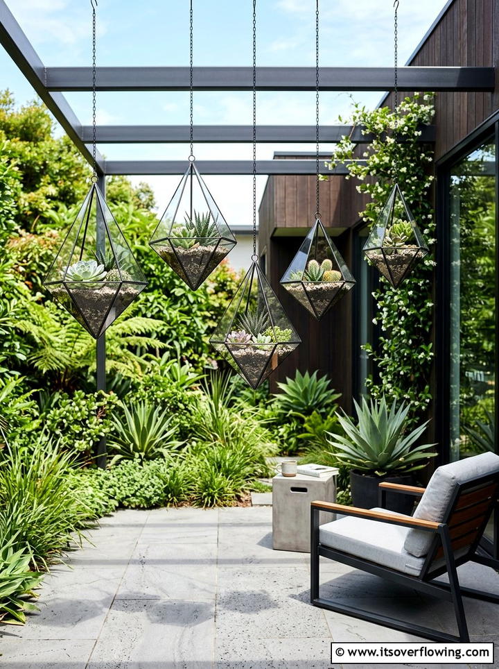 Modern Geometric Hanging Planter - 25 garden ideas with hanging planters