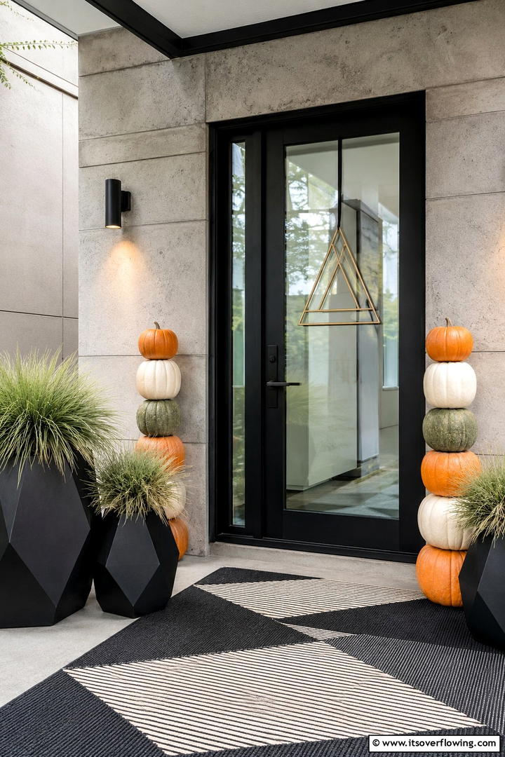 Modern Geometric Patterns - 50 Modern Fall Porch Decor Ideas Roundup- Warm Welcomes