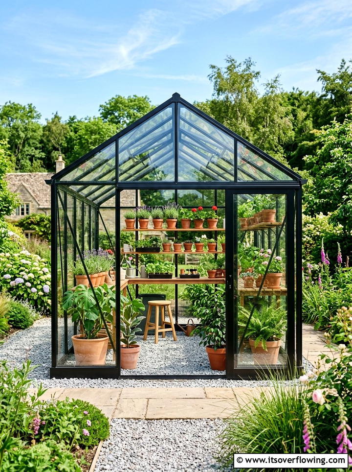 Modern Glass Greenhouse - 25 backyard ideas for large yards