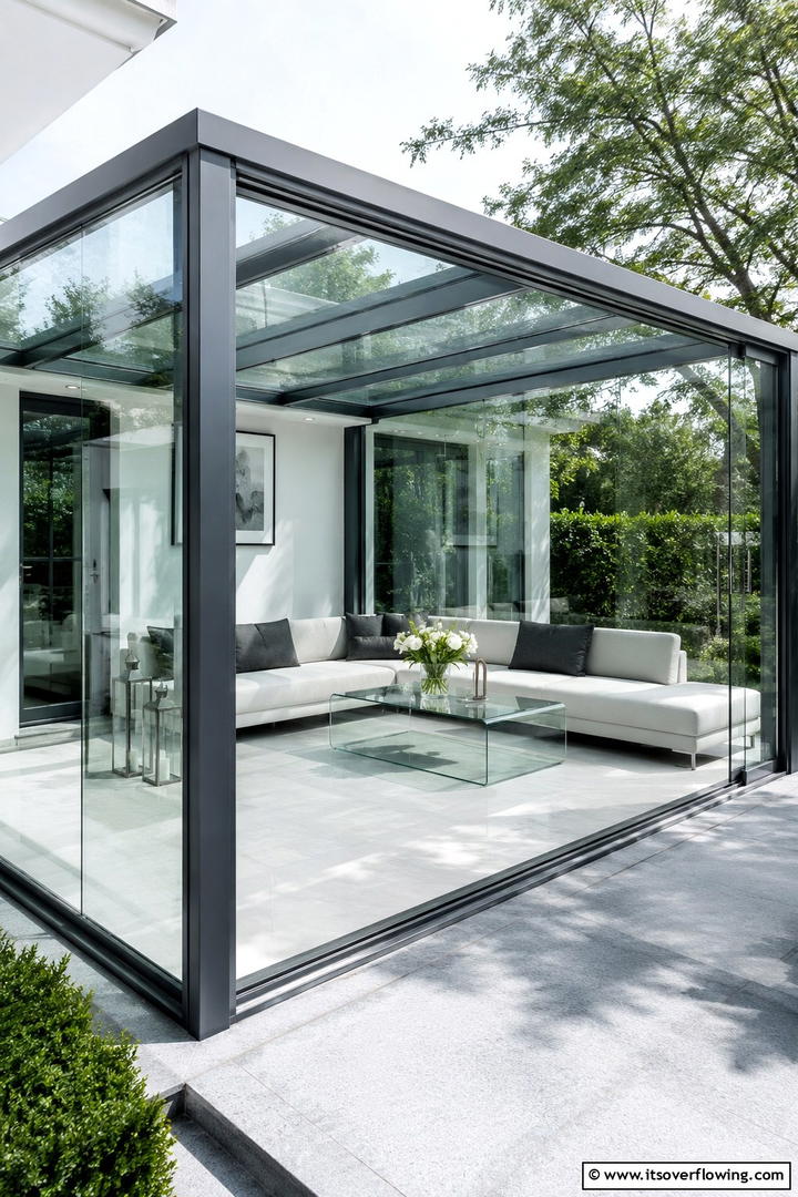 Modern Glass Sunroom - 30 Small Sunroom Ideas for Bright, Multi-Functional Spaces