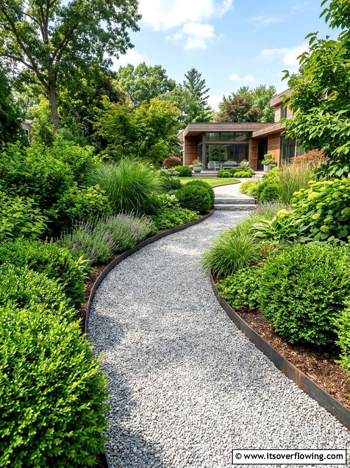 Modern Gravel Path - 25 small garden ideas for townhouses