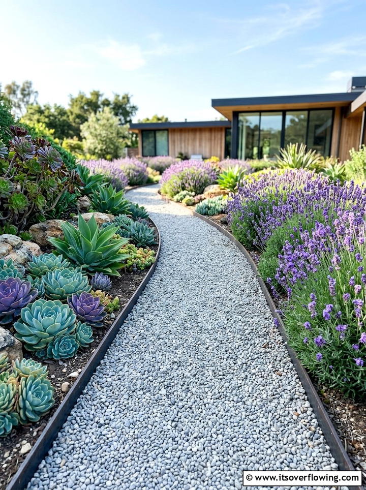 Modern Gravel Path - 25 garden decor ideas for relaxing spaces