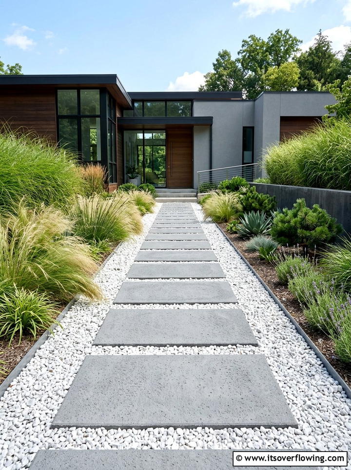 Modern Gravel Walkway - 25 backyard ideas with gravel
