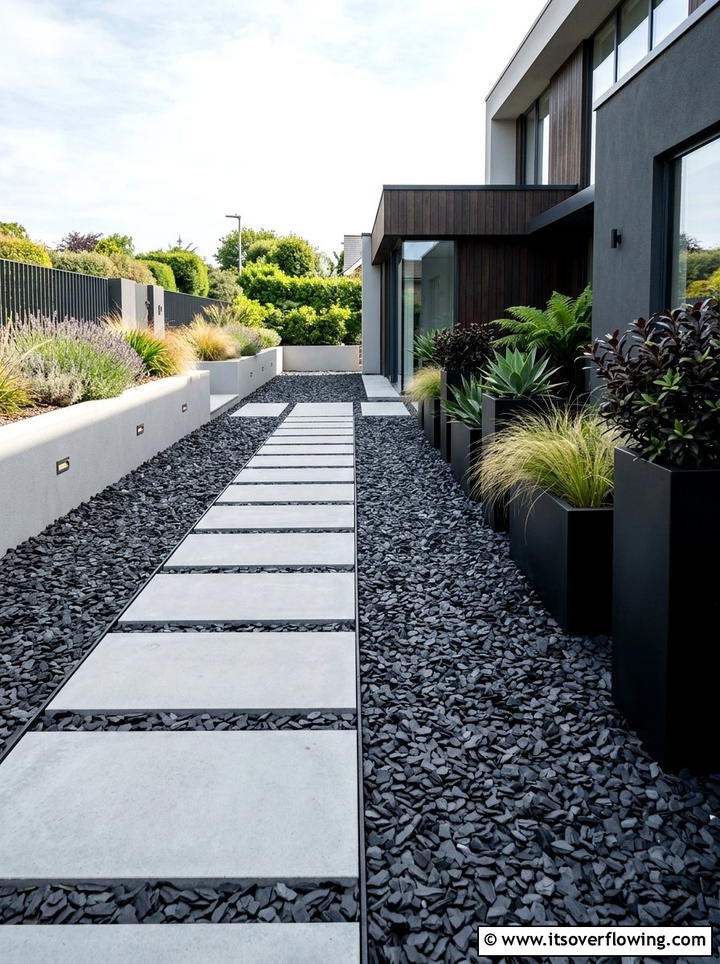 Modern Gravel Yard - 25 garden ideas with gravel