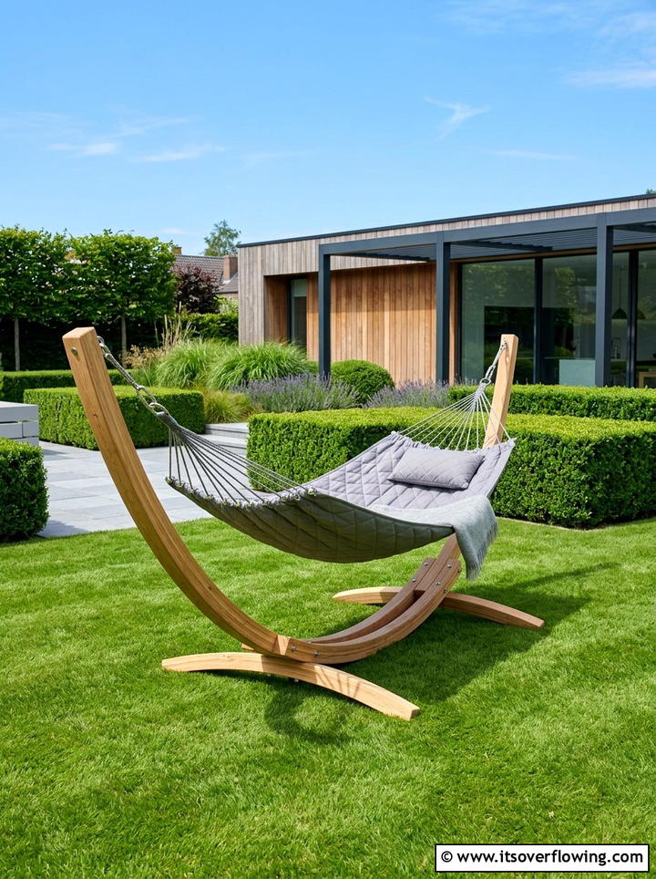 Modern Hammock Stand - 25 garden decor ideas with hammocks