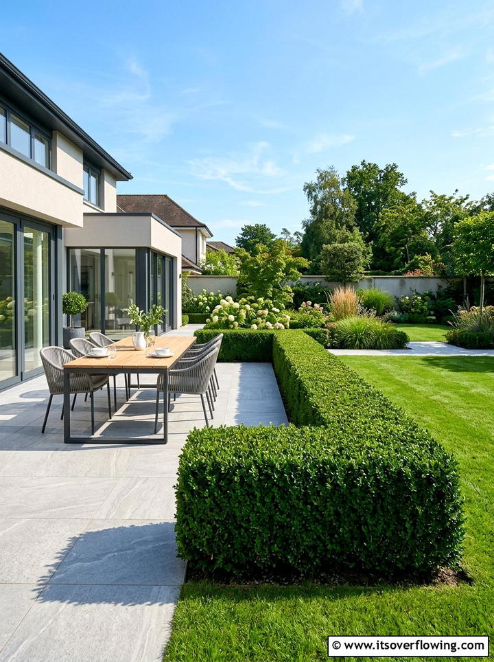 Modern Hedge Border - 25 small garden ideas with modern style