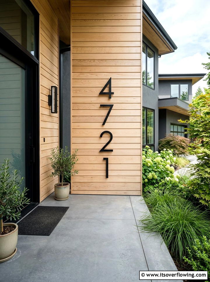 Modern House Numbers - 25 front porch decor ideas with modern minimal look