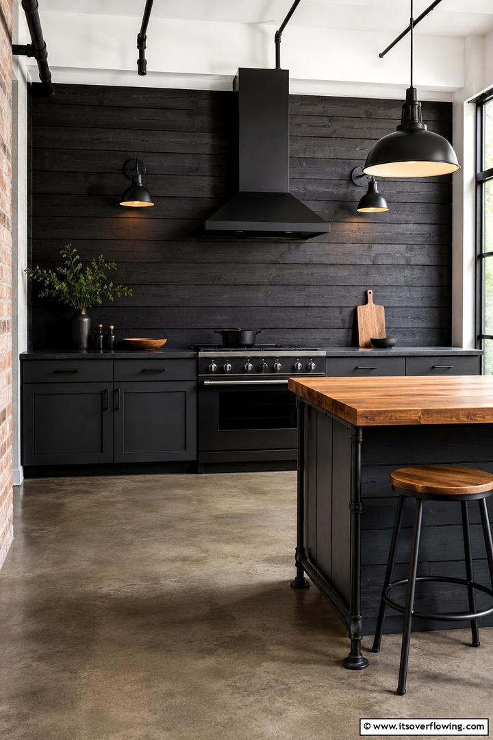 Modern Industrial Shiplap Finish - 30 Shiplap Backsplash Ideas to Elevate Kitchen Design