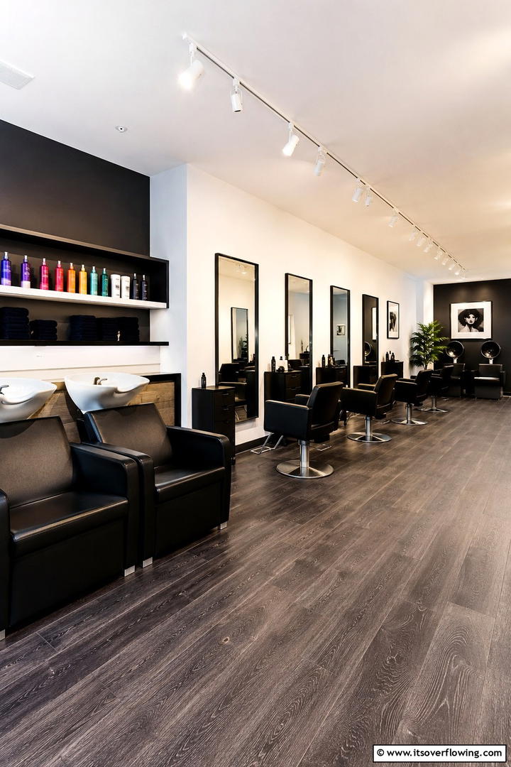 Modern Industrial Touches - 30 Small Salon Interior Design Ideas for Compact Beauty Spaces