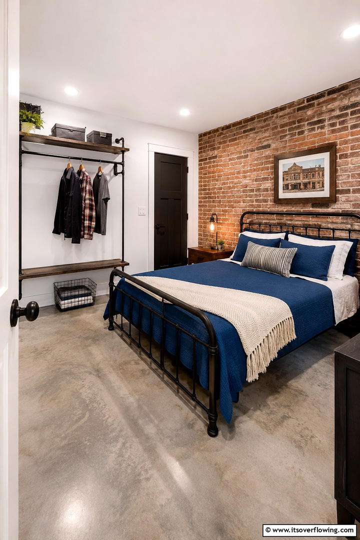 Modern Industrial Touches - 30 Space-Saving Small Guest Bedroom Ideas for Cozy Comfort