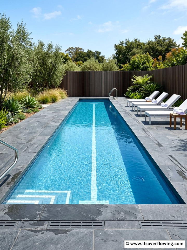 Modern Lap Pool - 25 backyard ideas for narrow yards