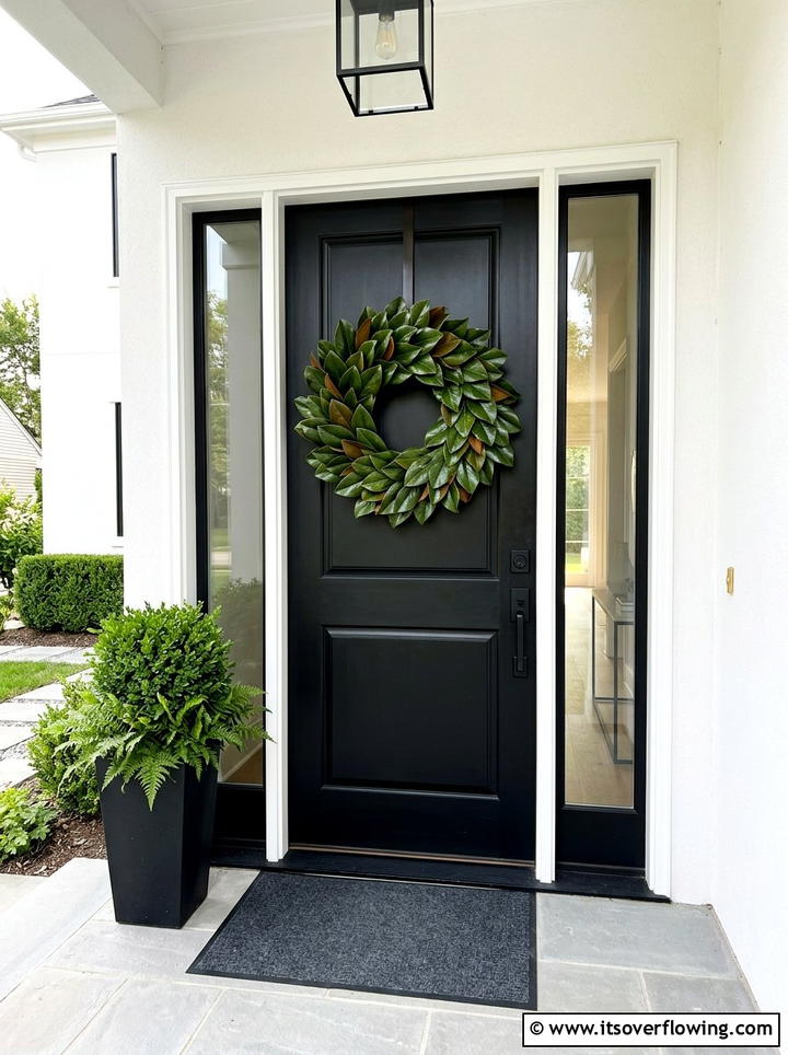 Modern Magnolia Leaf Aesthetic - 25 front porch ideas with christmas decor