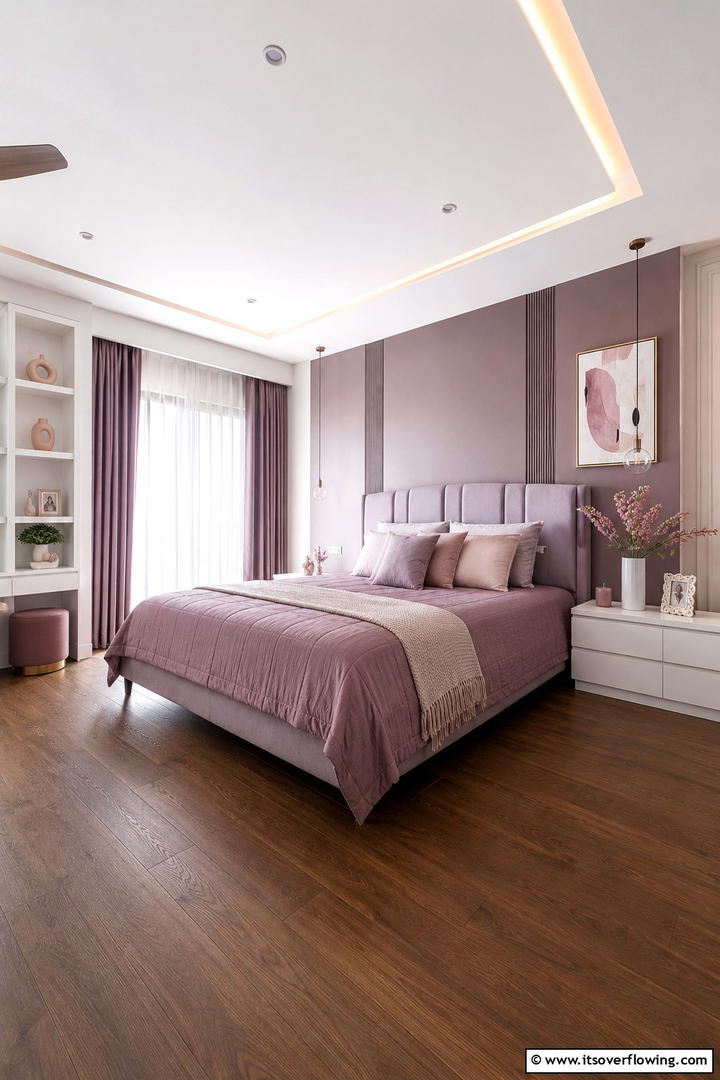 Modern Mauve Minimalism - 30 Purple Bedroom Ideas for a Dreamy and Relaxing Retreat