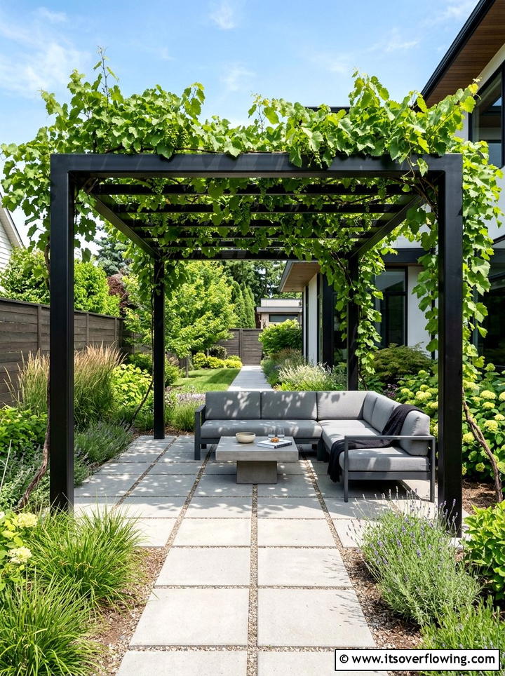 Modern Metal Grape Arbor Patio - 25 creative garden ideas with grape arbor
