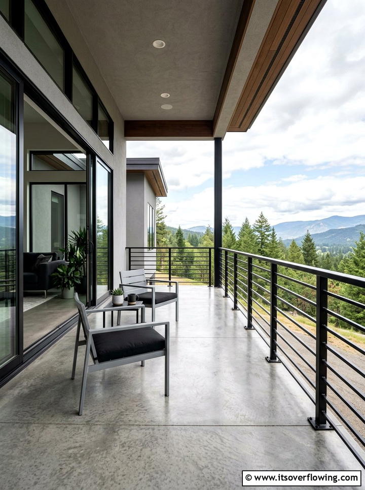 Modern Metal Railing - 25 front porch ideas for hot climates