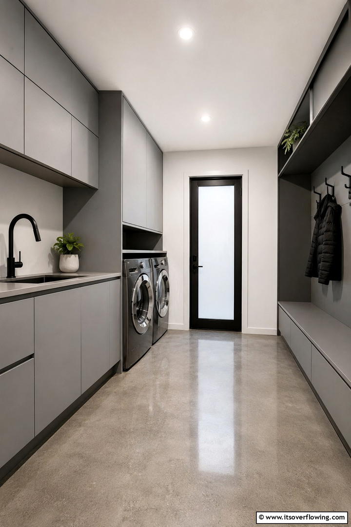 Modern Minimalist Design - 30 Mudroom Laundry Room Combo Ideas for Efficient Spaces