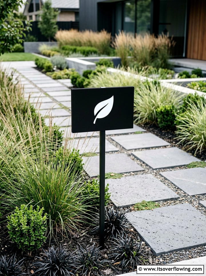 Modern Minimalist Garden Sign - 25 garden decor ideas with signs