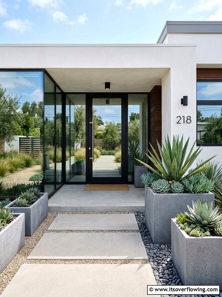 Modern Minimalist Porch Greenery - 25 front porch ideas with hanging baskets