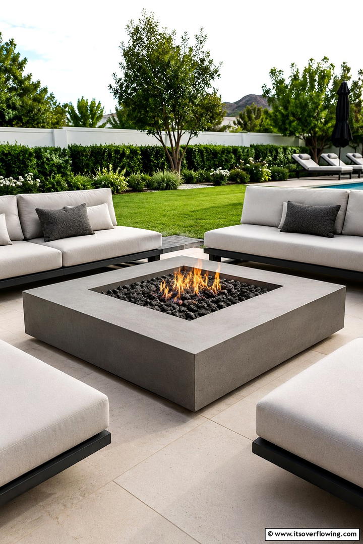 Modern Minimalist Square Fire Pit - 30 Square Fire Pit Ideas for Modern Outdoor Gathering Spaces