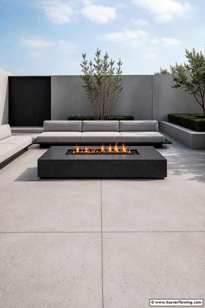 Modern Minimalist Stone Fire Pit - 30 Elegant Stone Fire Pit Ideas for Backyard Entertaining