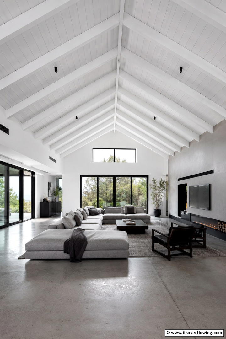 Modern Minimalist Vaulted Design - 30 Vaulted Ceiling Ideas with Beams for Dramatic Room Designs