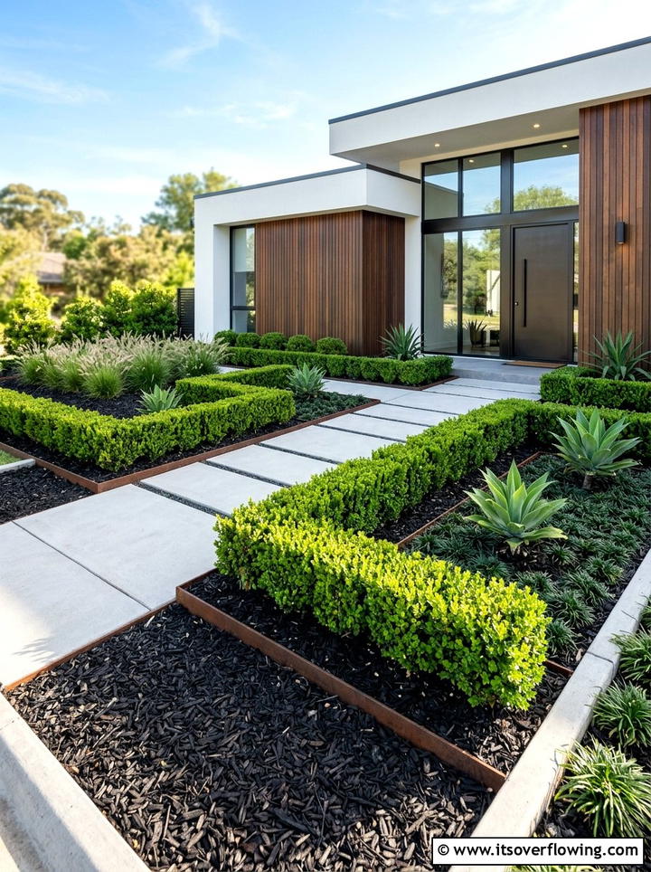 Modern Mulch Landscape - 25 backyard ideas with mulch beds