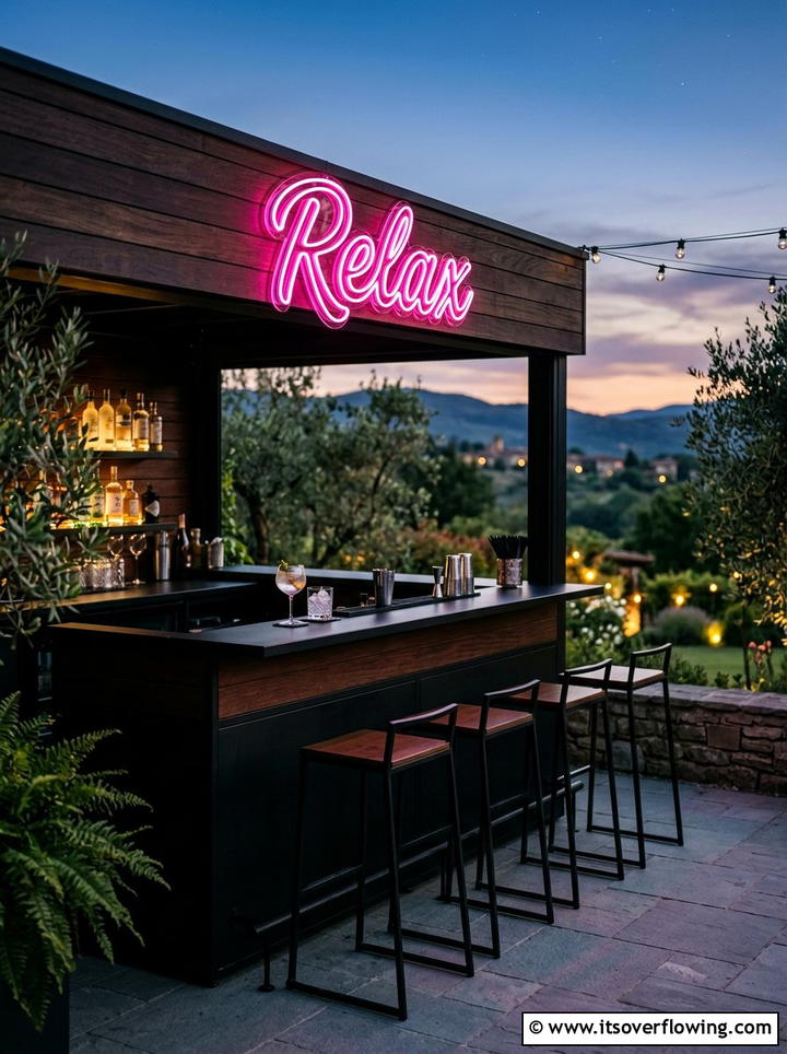 Modern Neon Sign - 25 backyard decorating ideas with wall decor